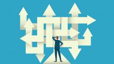 Businessperson on a crossroad Businessperson on a crossroad