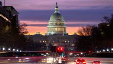 The United States Capitol at night
