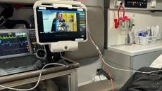 Doctor talking to patient on telehealth screen Doctor talking to patient on telehealth screen