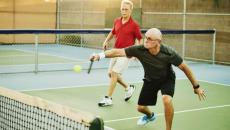 People playing pickleball