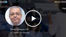 Dr. Ronald Rodriguez, UT Health San Antonio Part 2_Professor giving lecture in students in scrubs Photo by Steve Debenport/Getty Images