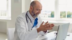 Doctor on a telehealth visit Doctor on a telehealth visit