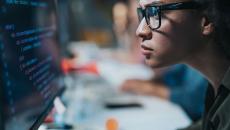 A computer programmer focused on coding